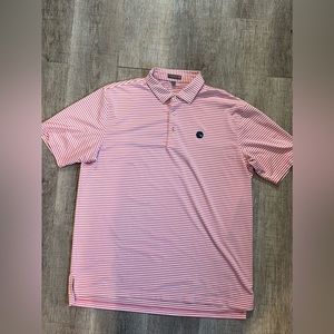 Peter Millar Summer Comfort XL Pink Stripe Polo Shirt
